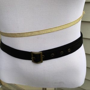 Anna Klein Black linen belt size L